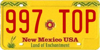 NM license plate 997TOP