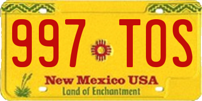 NM license plate 997TOS