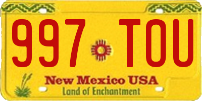 NM license plate 997TOU