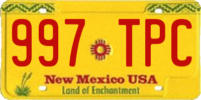 NM license plate 997TPC