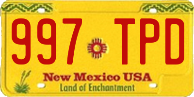 NM license plate 997TPD