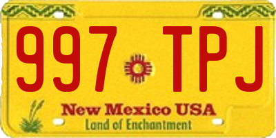 NM license plate 997TPJ