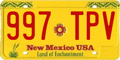 NM license plate 997TPV