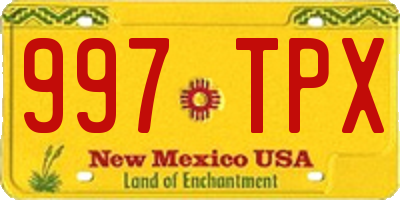 NM license plate 997TPX