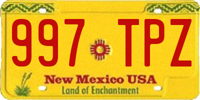 NM license plate 997TPZ