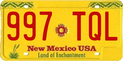 NM license plate 997TQL