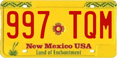 NM license plate 997TQM