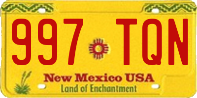 NM license plate 997TQN