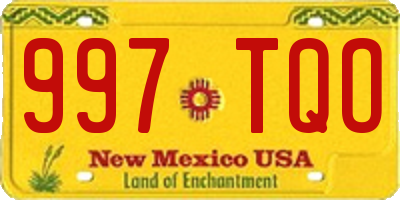 NM license plate 997TQO