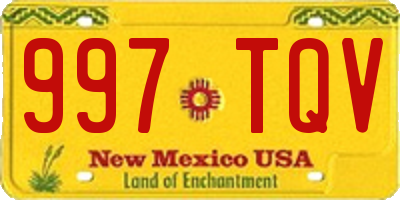 NM license plate 997TQV