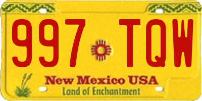 NM license plate 997TQW
