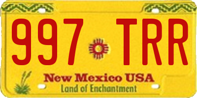 NM license plate 997TRR