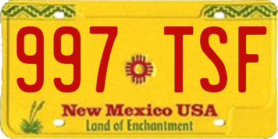 NM license plate 997TSF