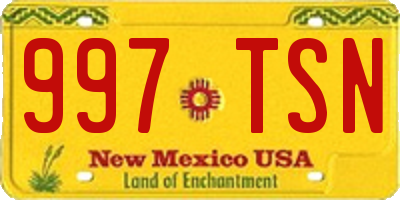 NM license plate 997TSN