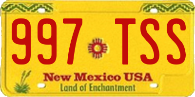 NM license plate 997TSS
