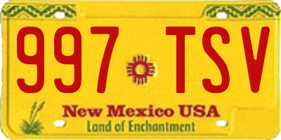 NM license plate 997TSV