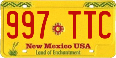 NM license plate 997TTC