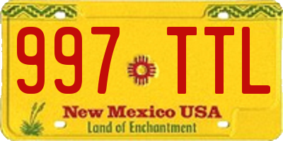 NM license plate 997TTL