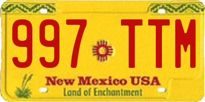 NM license plate 997TTM