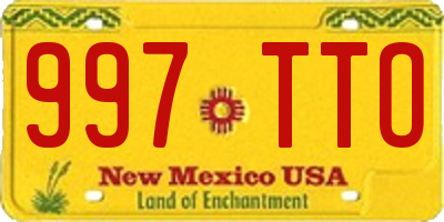 NM license plate 997TTO