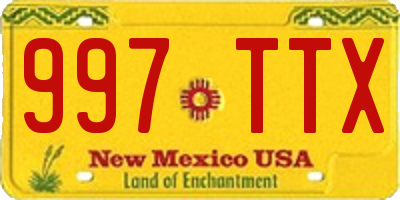 NM license plate 997TTX
