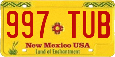 NM license plate 997TUB