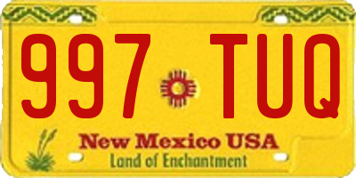NM license plate 997TUQ