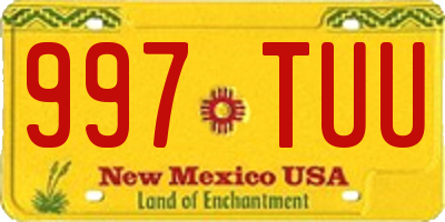 NM license plate 997TUU