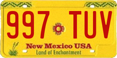 NM license plate 997TUV