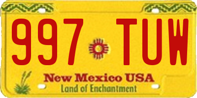 NM license plate 997TUW