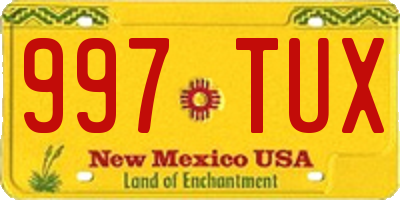 NM license plate 997TUX