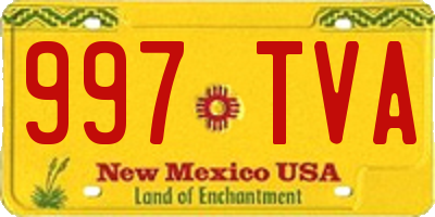 NM license plate 997TVA