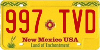 NM license plate 997TVD