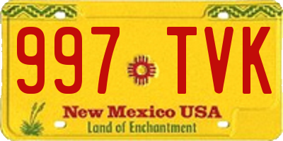 NM license plate 997TVK