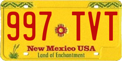 NM license plate 997TVT