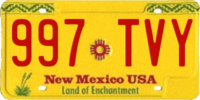 NM license plate 997TVY