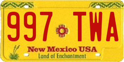 NM license plate 997TWA