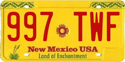 NM license plate 997TWF