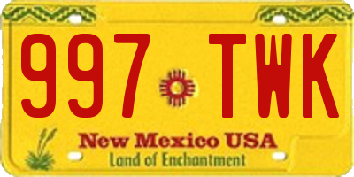 NM license plate 997TWK