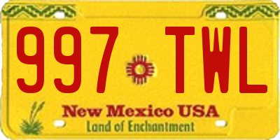 NM license plate 997TWL