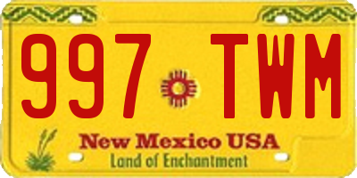 NM license plate 997TWM