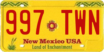 NM license plate 997TWN