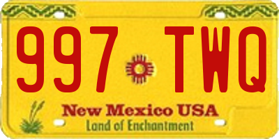 NM license plate 997TWQ