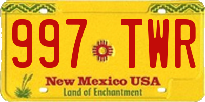 NM license plate 997TWR