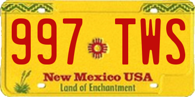 NM license plate 997TWS