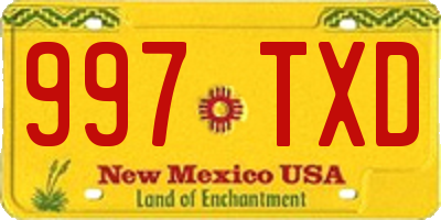 NM license plate 997TXD