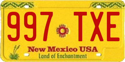 NM license plate 997TXE