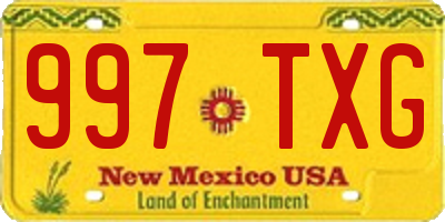 NM license plate 997TXG
