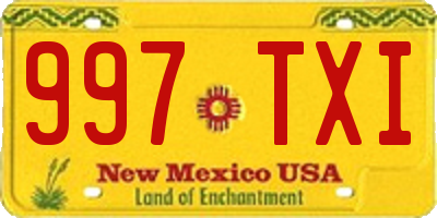 NM license plate 997TXI