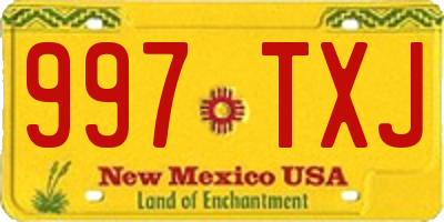 NM license plate 997TXJ